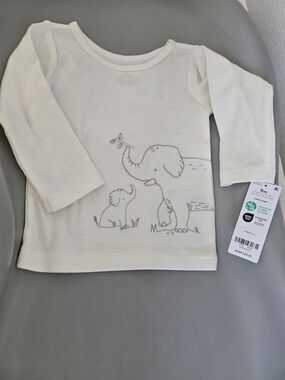 Carters Long-Sleeve Baby Top with Elephant Graphic